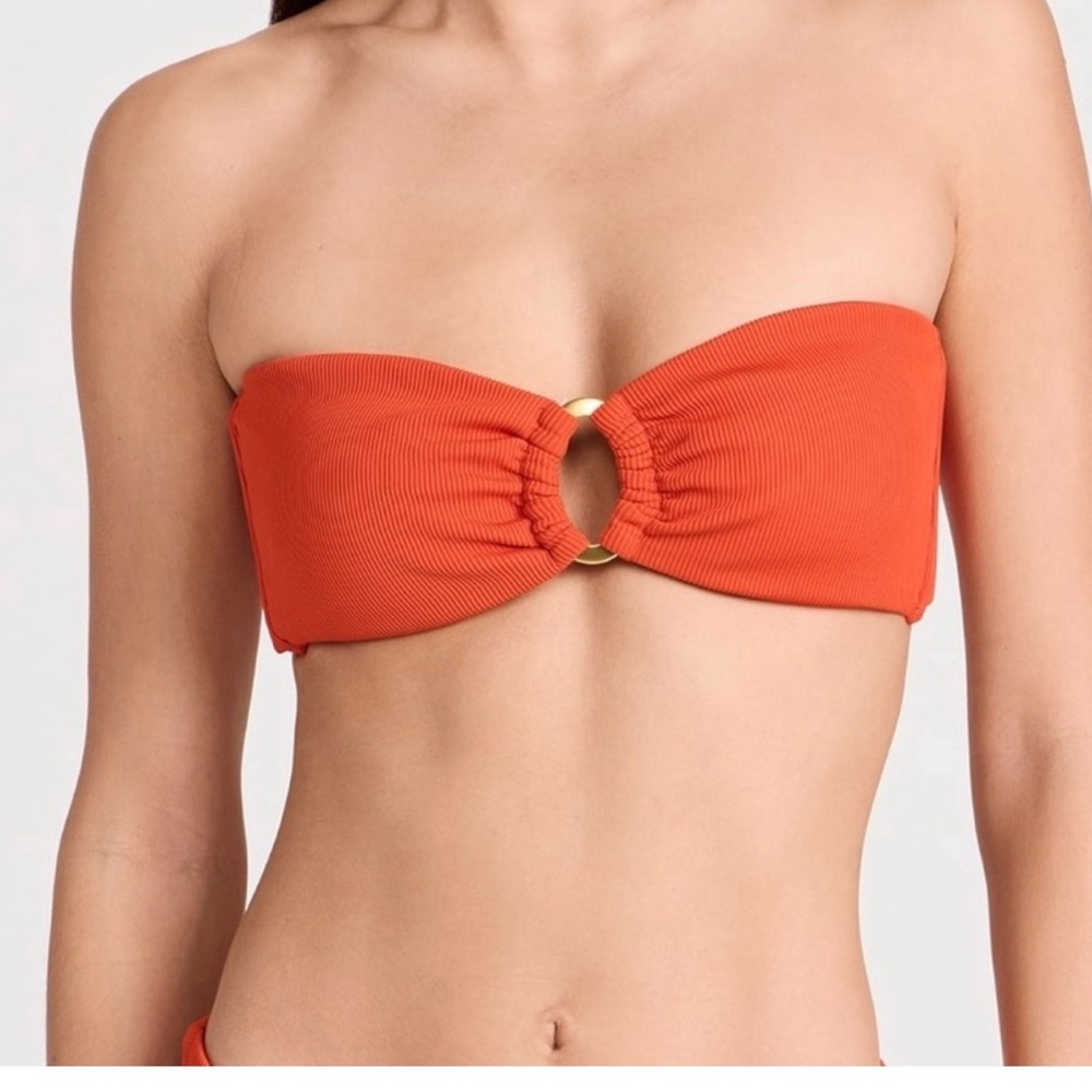 L*Space Vibrant Red Knot Bandeau Bikini Top